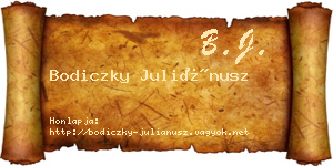 Bodiczky Juliánusz névjegykártya